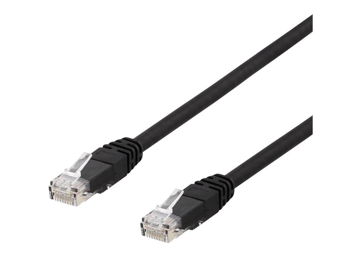 Deltaco TP-65SAU - patch cable - 5 m - black - Sort - 5m Netværkskabel