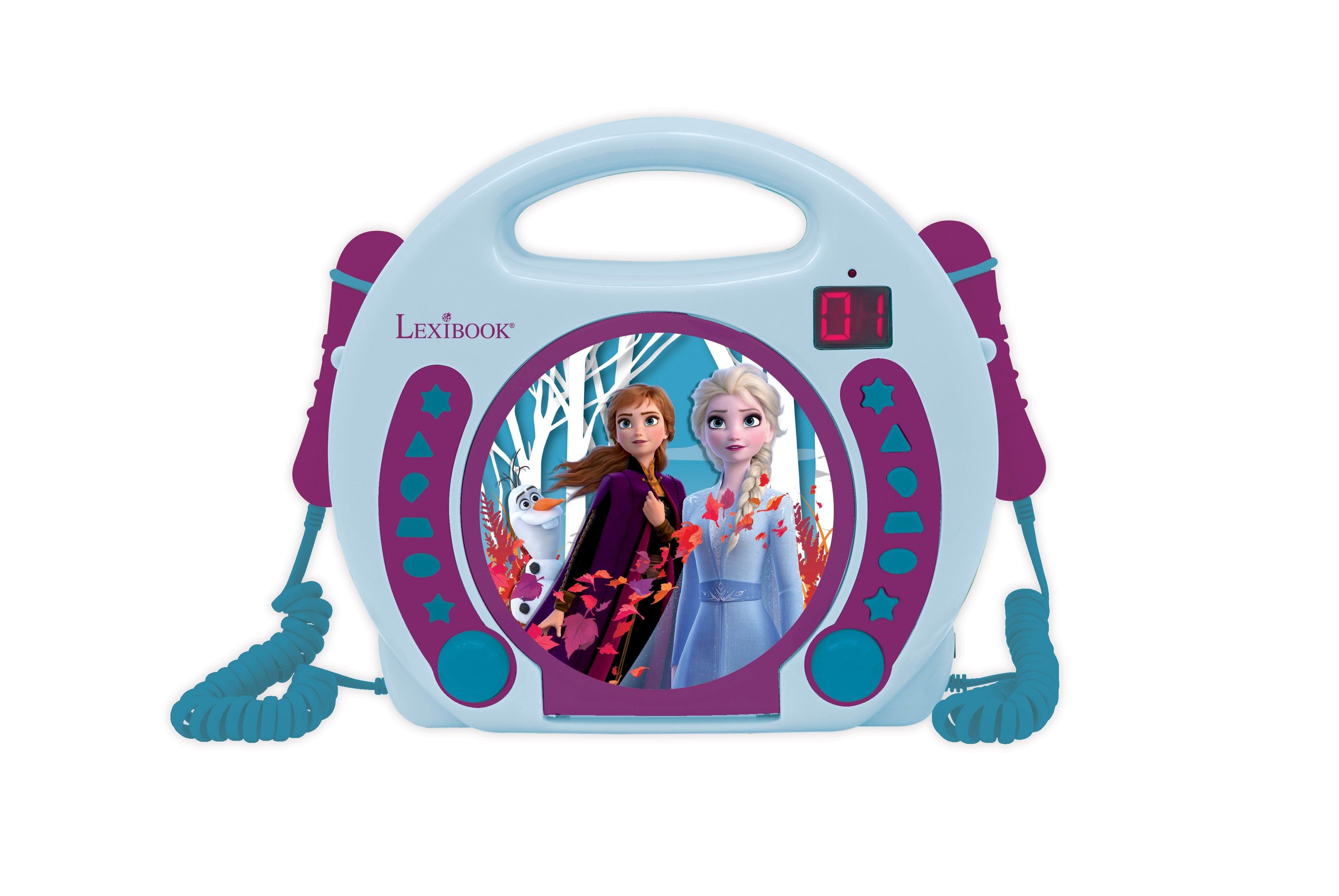 Frozen Portable CD player with 2 Sing Along microp Musik 80097