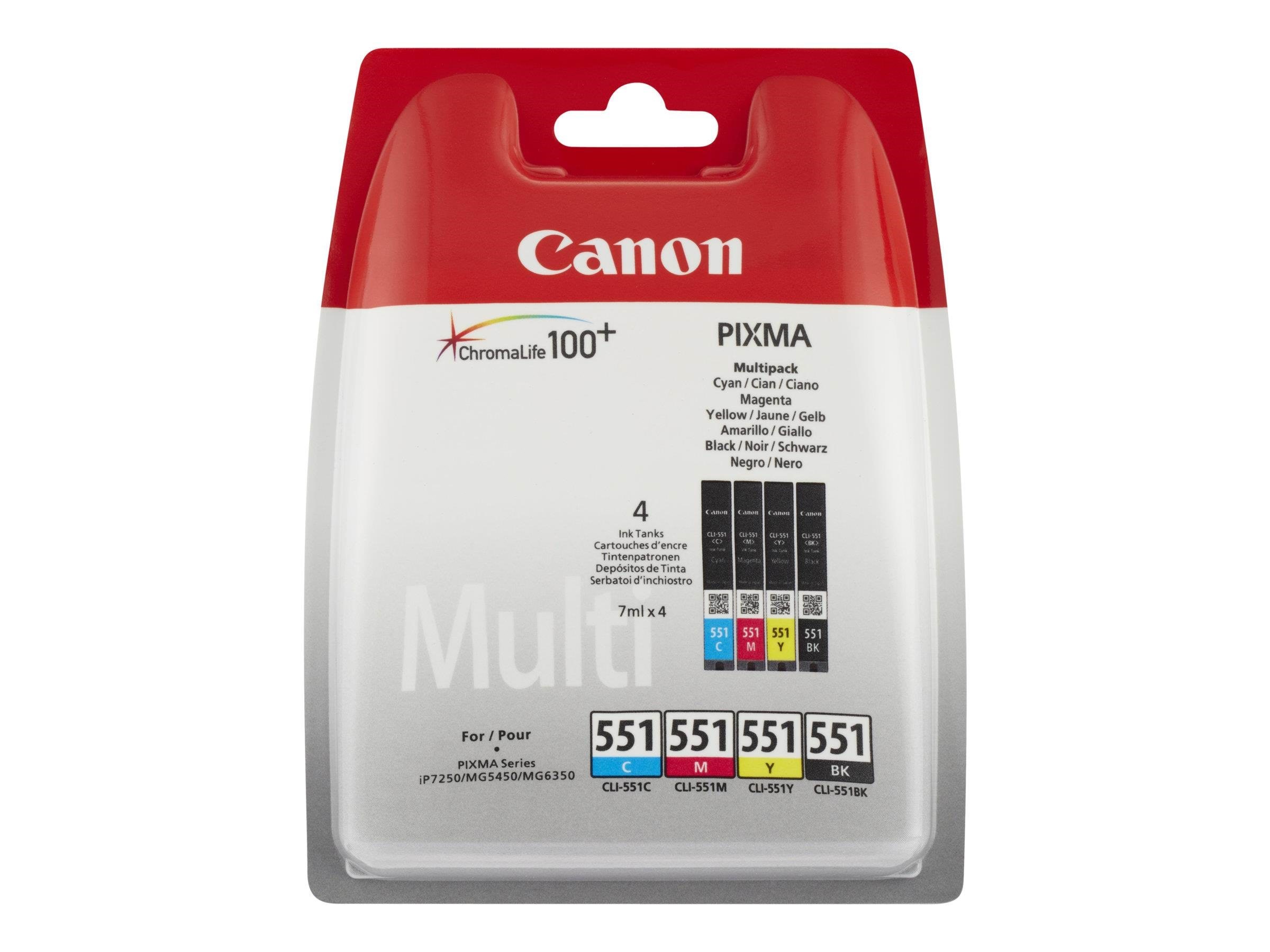 Canon CLI 551 / 6509B016 C/M/Y/BK Multipack Printerpatron Og Toner Cyan