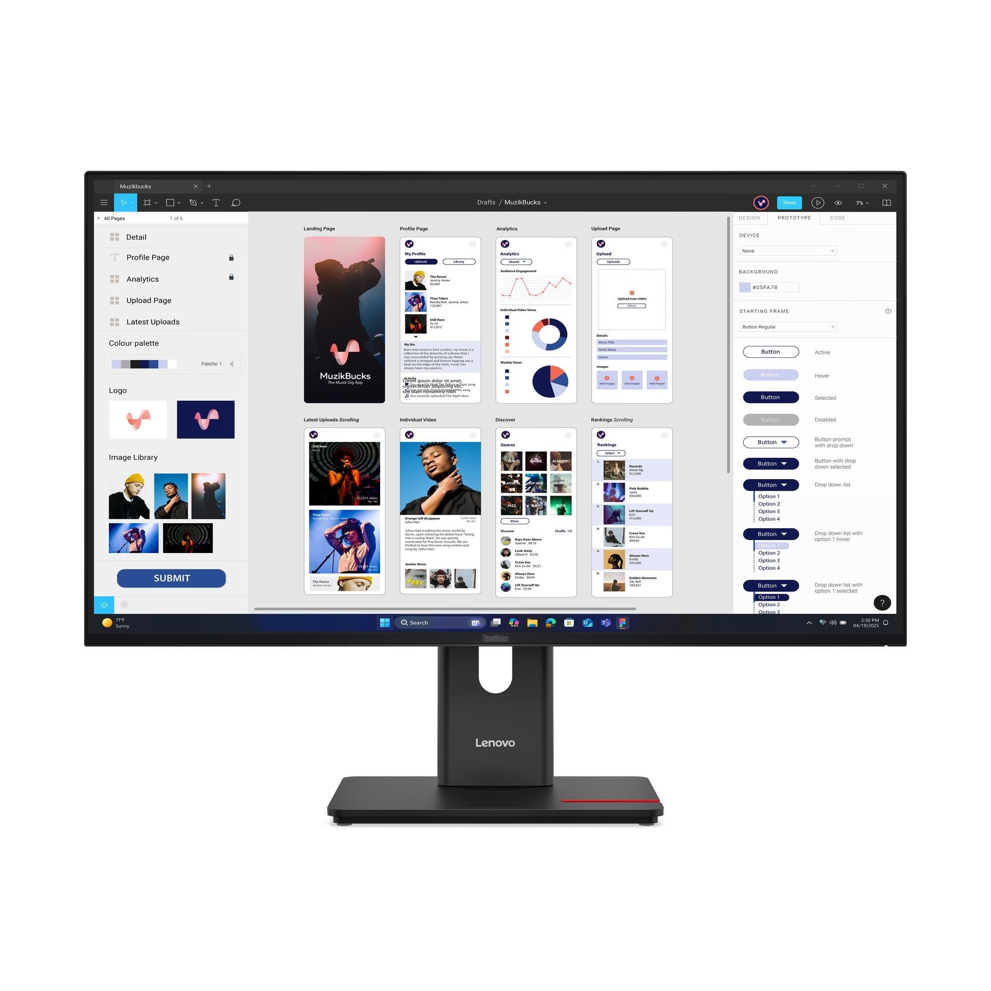 32" Lenovo ThinkVision T32UD-40 - 3840x2160 (4K) - 75Hz - IPS Computerskærm Black 64B0GAT1EU