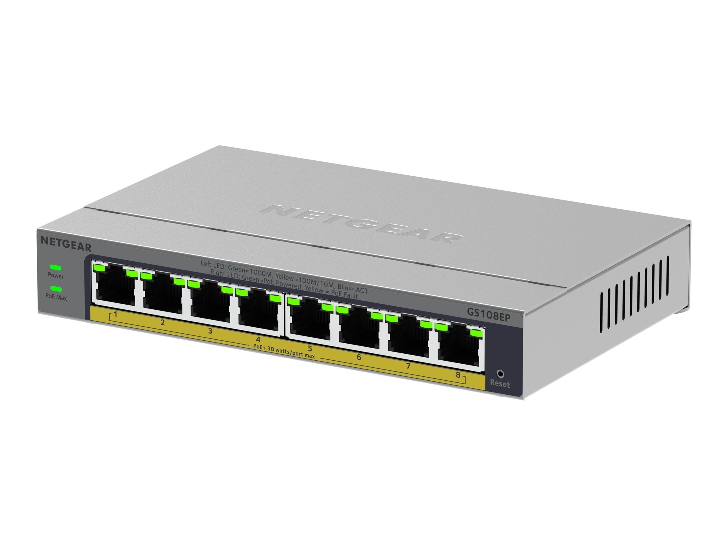 Netgear Easy Smart GS108EP - switch - 8 ports - smart Switch GS108EP-100EUS