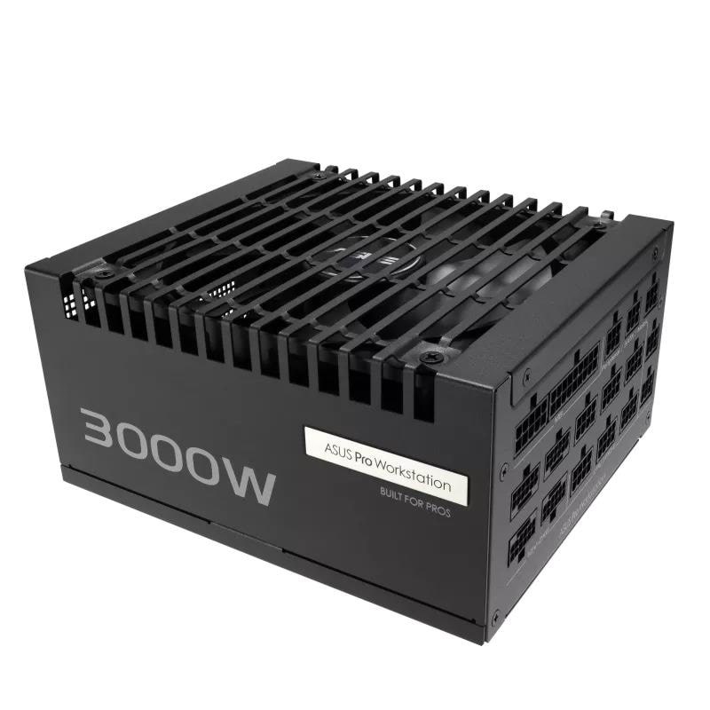 ASUS Pro WS 3000 Strømforsyning - 3000 Watt - ATX 3.1 - 80 Plus Platinum certified Strømforsyning Sort 90YE00Z0-B0NA00