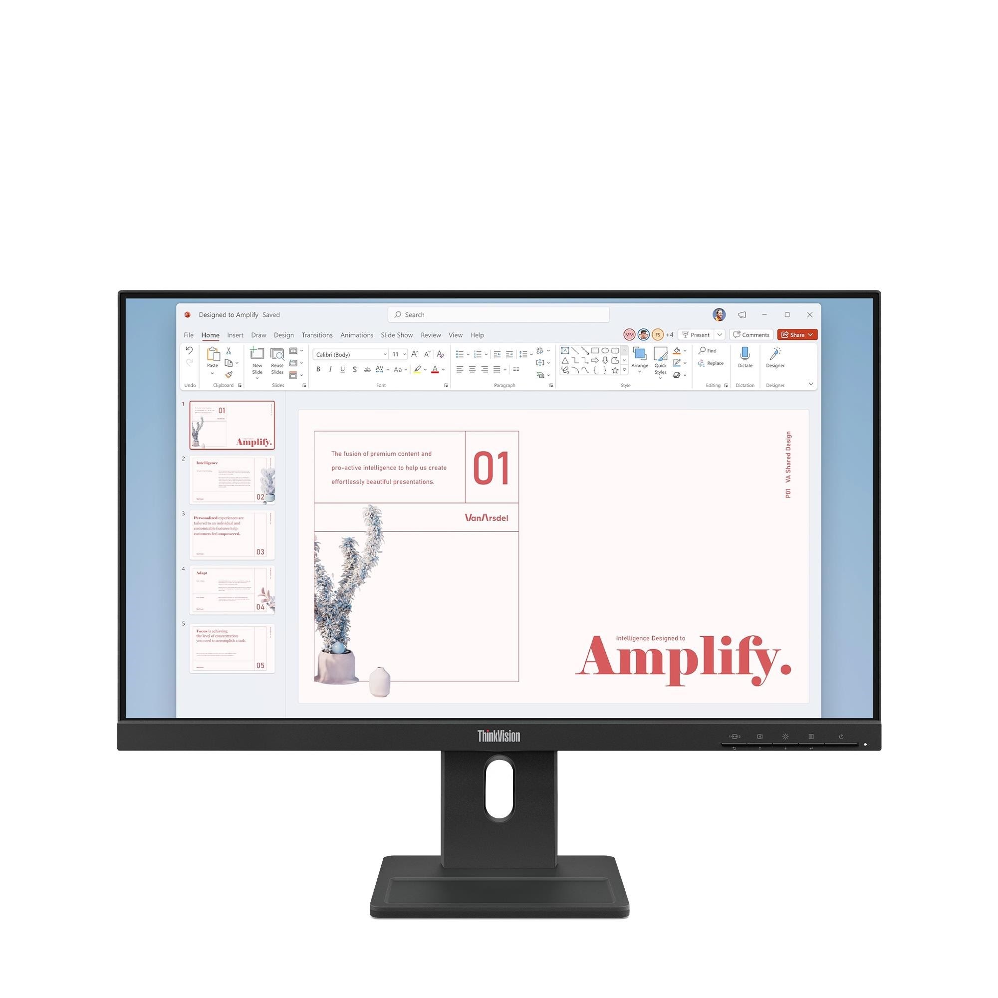 24" Lenovo ThinkVision E24-40 - 1920x1080 (FHD) - 100 Hz - IPS Computerskærm Black 64BAMAT1EU