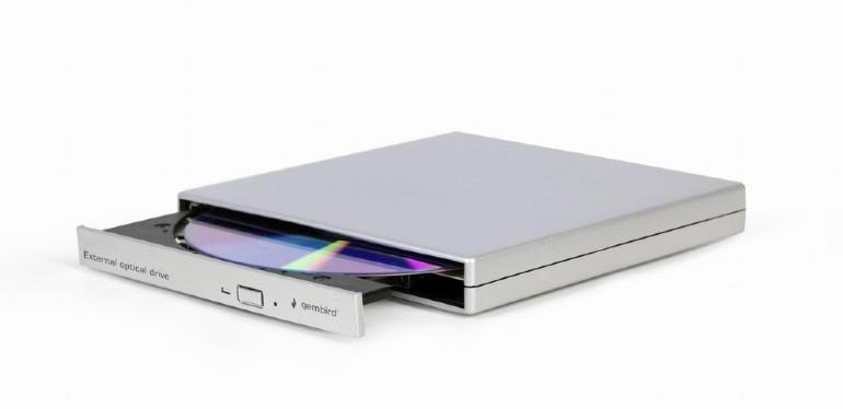 Gembird DVD-USB-021-SV - Ekstern - DVD-RW (Brænder) - USB 2.0 - Sølv Eksternt Drev