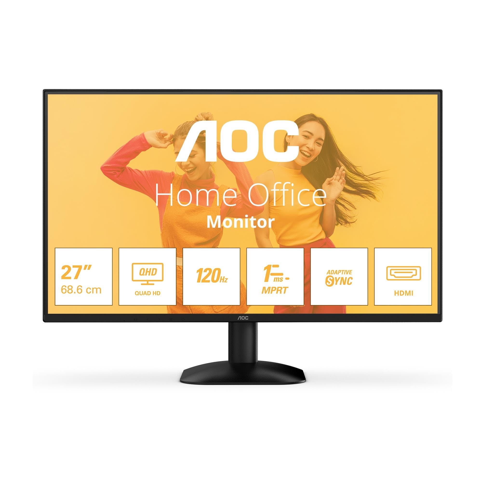 27" AOC Q27B35S3 - 2560x1440 (QHD) - 120Hz - IPS Computerskærm Black