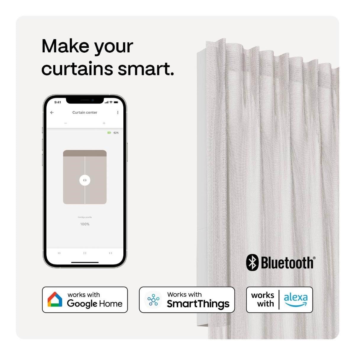 MotionBlinds Smart Curtain Rail Central opening 240cm Smart Home N003659