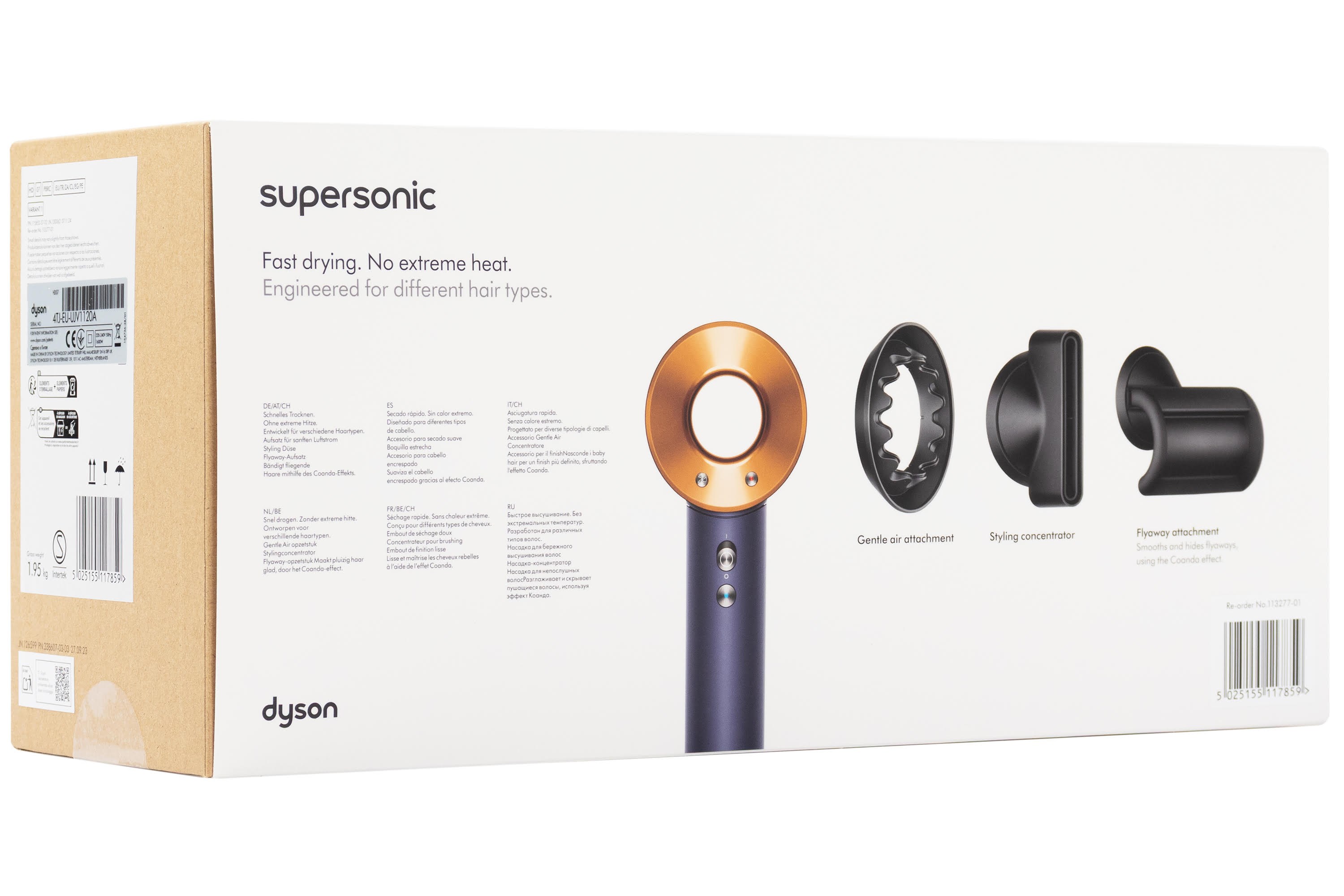 Dyson Hårtørrer Supersonic hair dryer Midnight Blue/Copper - 1600 W Hørtørrer Blå 113277-01