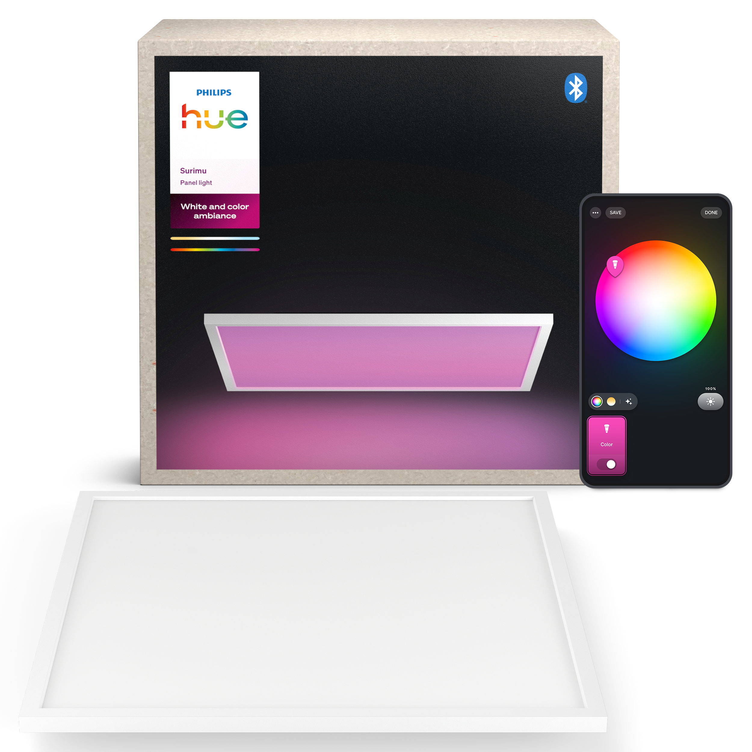 Philips Hue WCA Surimu Panel Rectangular 60 x 60 cm 60W Smart Home 929002966402