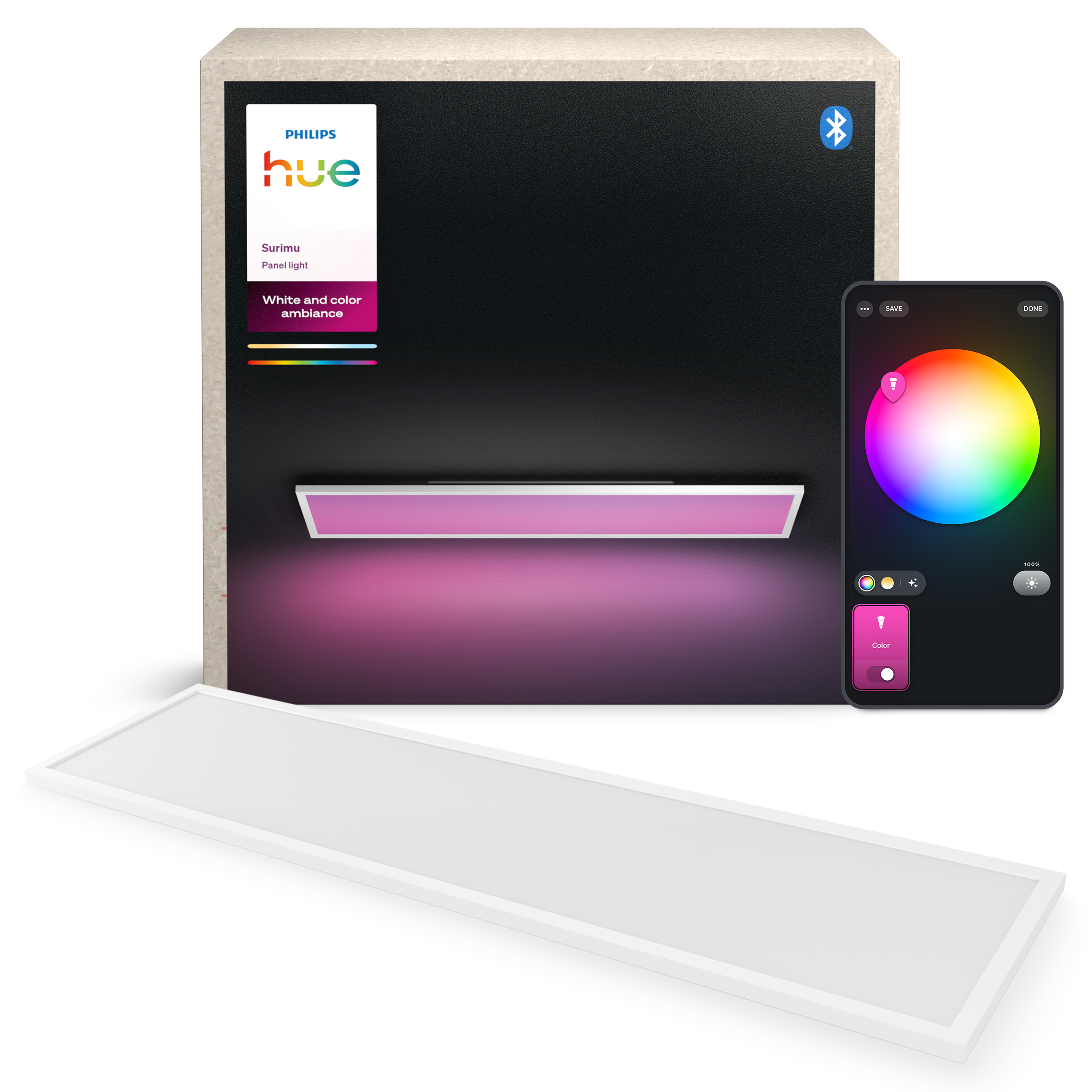 Philips Hue WCA Surimu Panel Rectangular 120 x 30 cm 60W Smart Home 929002966502