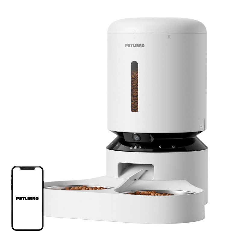 Petlibro Granary Camera Food Dispenser with Double Bowl 5L White Katteudstyr PL-AF203-36W