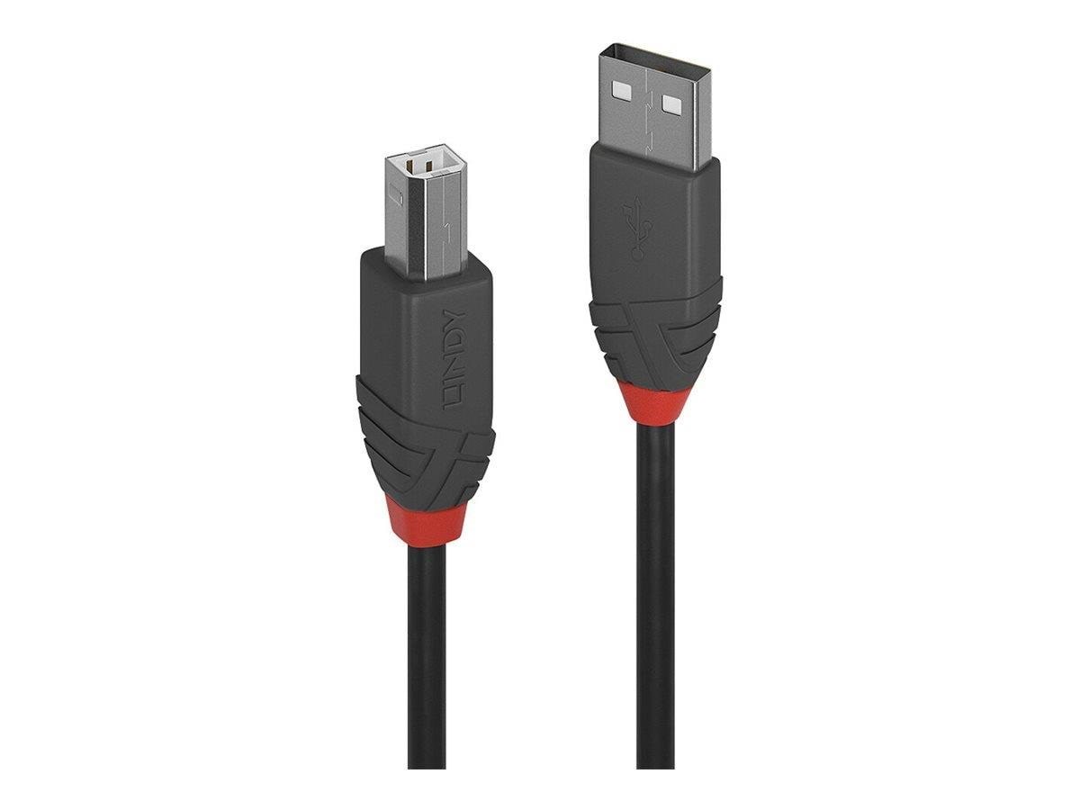 Lindy Anthra Line - USB cable - USB to USB Type B - 5 m Usb Kabel Sort 36675