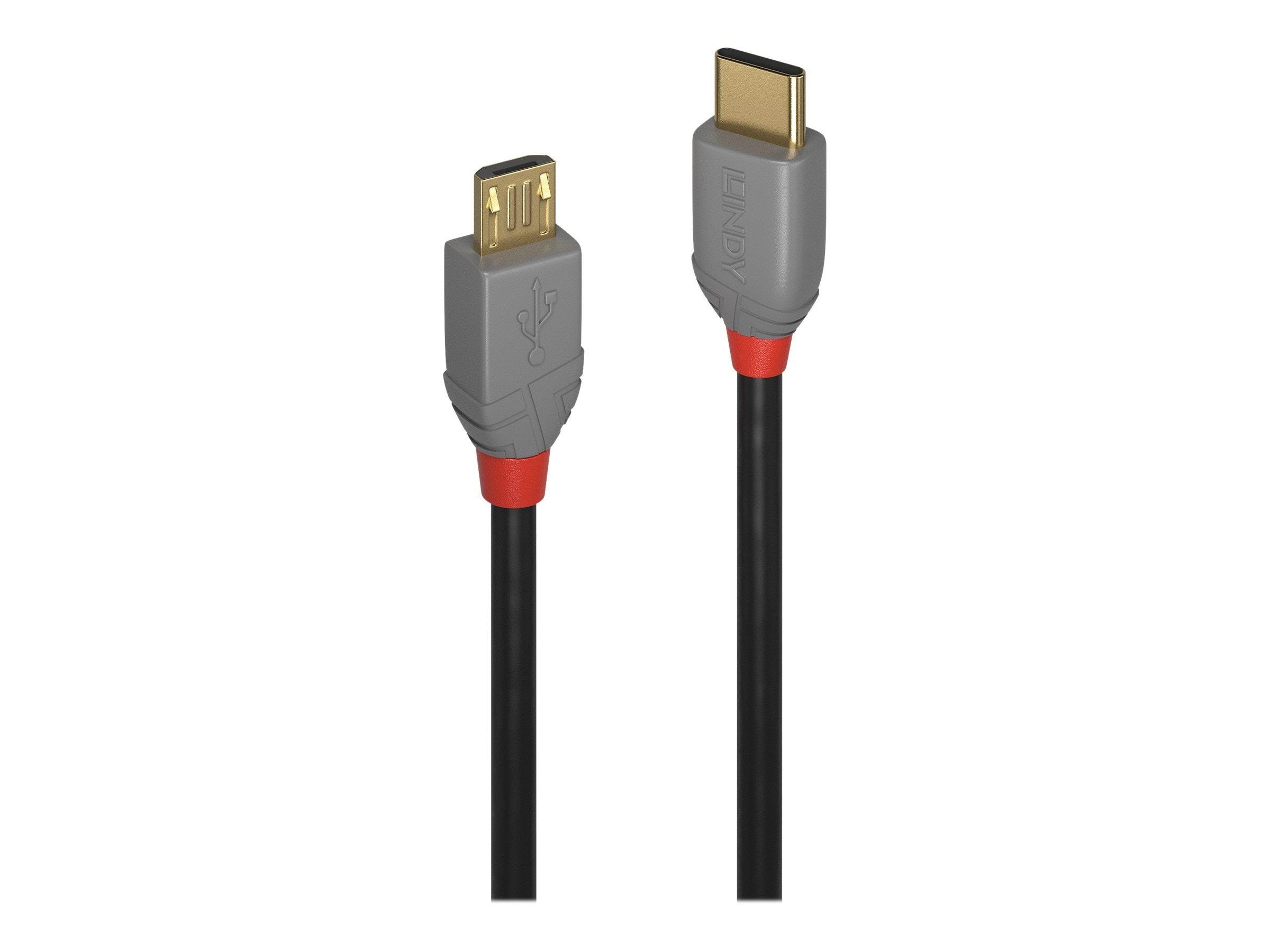 Lindy CROMO - USB-C cable - 24 pin USB-C to Micro-USB Type B - 1 m Usb Kabel Sort 36891