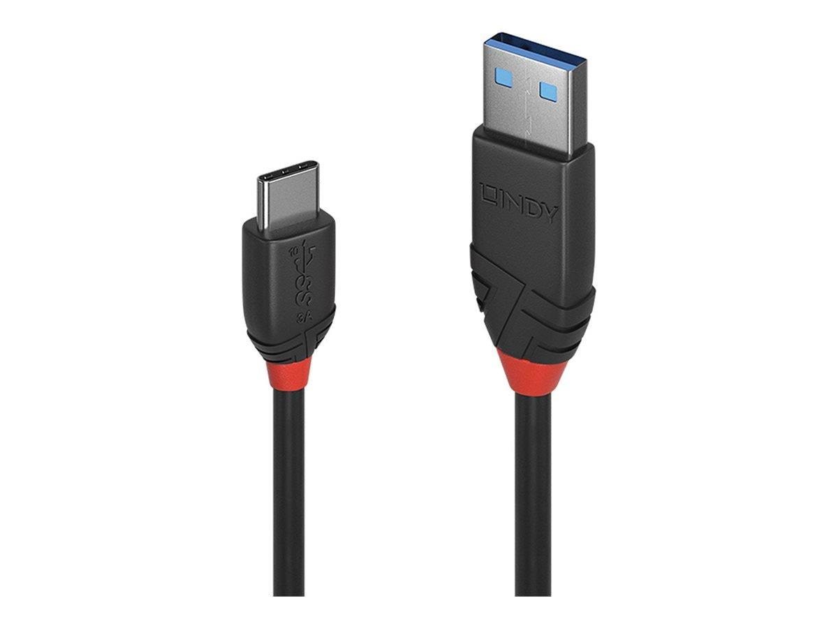 Lindy Black Line - USB-C cable - USB Type A to 24 pin USB-C - 15 cm Usb Kabel Sort 36914