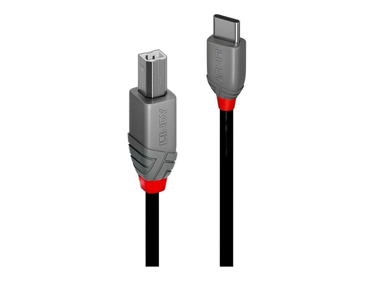 Lindy Anthra Line - USB-C cable - 24 pin USB-C to USB Type B - 2 m Usb Kabel Sort 36942