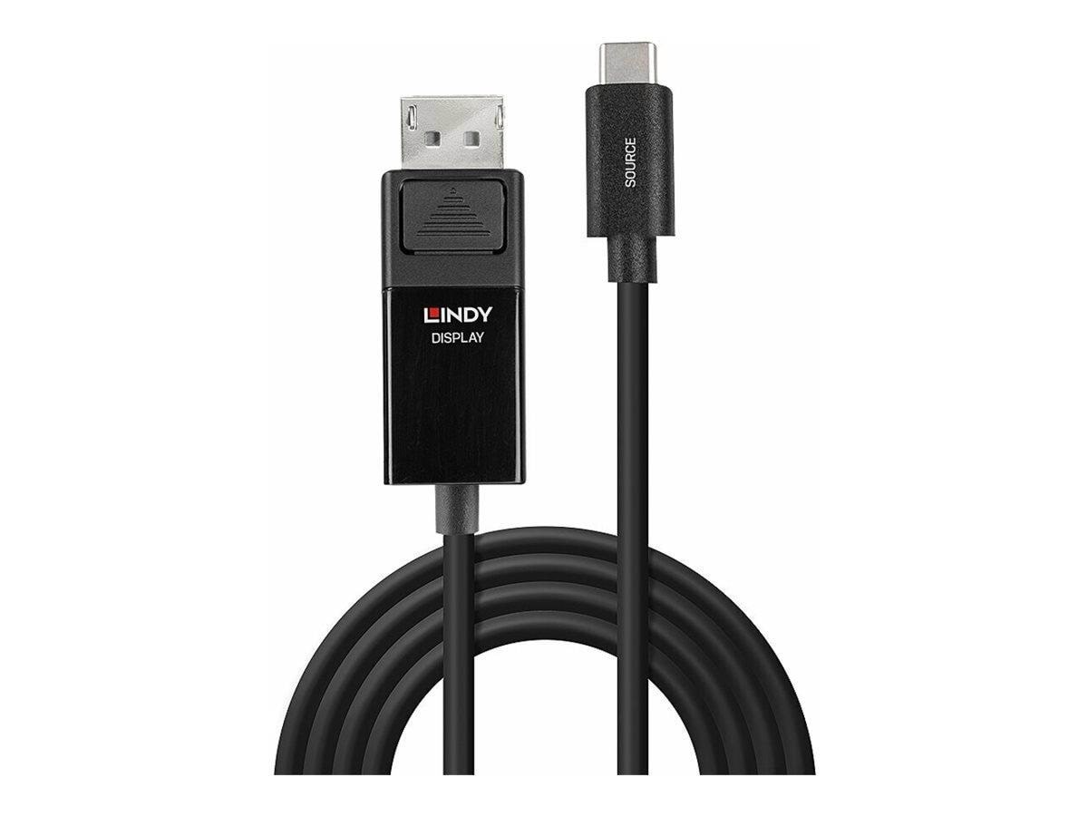 Lindy - video adapter cable - 24 pin USB-C to DisplayPort - 2 m Usb Kabel Sort 43342