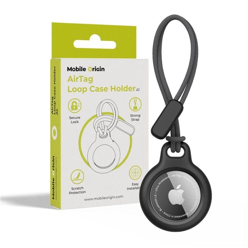Mobile Origin Airtag Loop Case Holder A1 - black Mobil Tilbehør MO-ALCH-BLK-A1