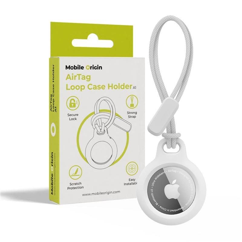 Mobile Origin Airtag Loop Case Holder A1 - white Mobil Tilbehør MO-ALCH-WHT-A1