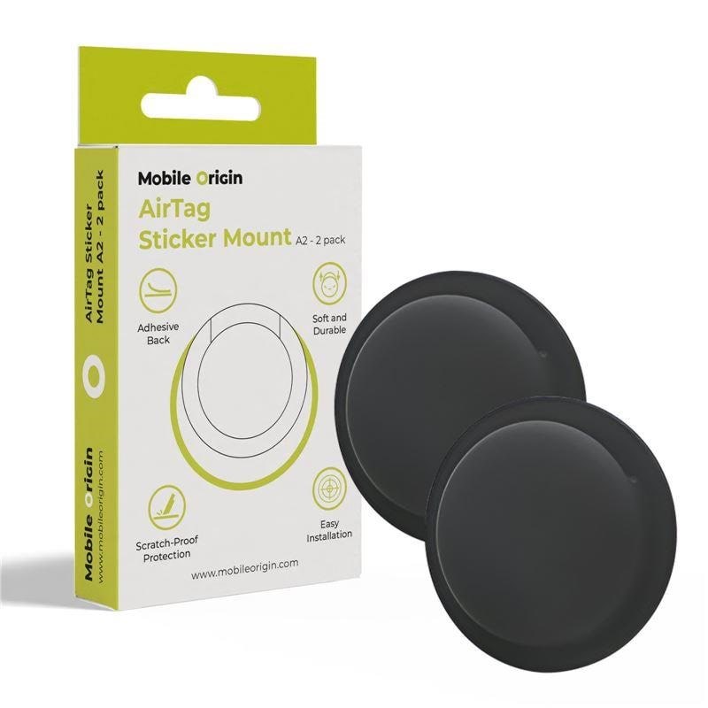 Mobile Origin Airtag Sticker Mount A2 - 2 pack - black Mobil Tilbehør MO-ATS-BLK
