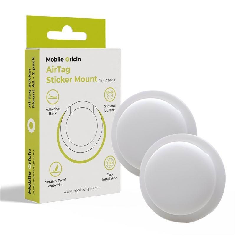 Mobile Origin Airtag Sticker Mount A2 - 2 pack - white Mobil Tilbehør MO-ATS-WHT