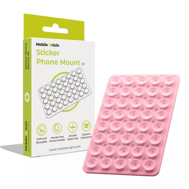 Mobile Origin Sticker Phone Mount O1 - pink Mobil Tilbehør MO-SPM-PNK