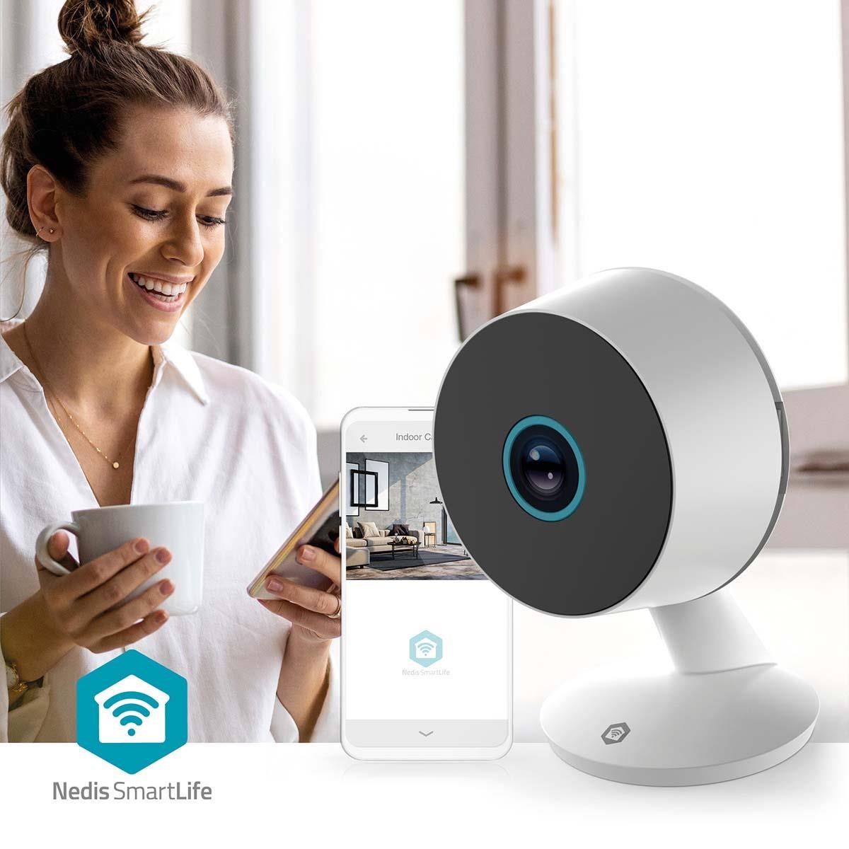 Nedis SmartLife Indendørs Kamera Wi-Fi 3MP Full HD 1296p Cloud Storage (mulighed) / microSD (ikke inkluderet) / Onvif Med bevægelsessensor Nattesyn 