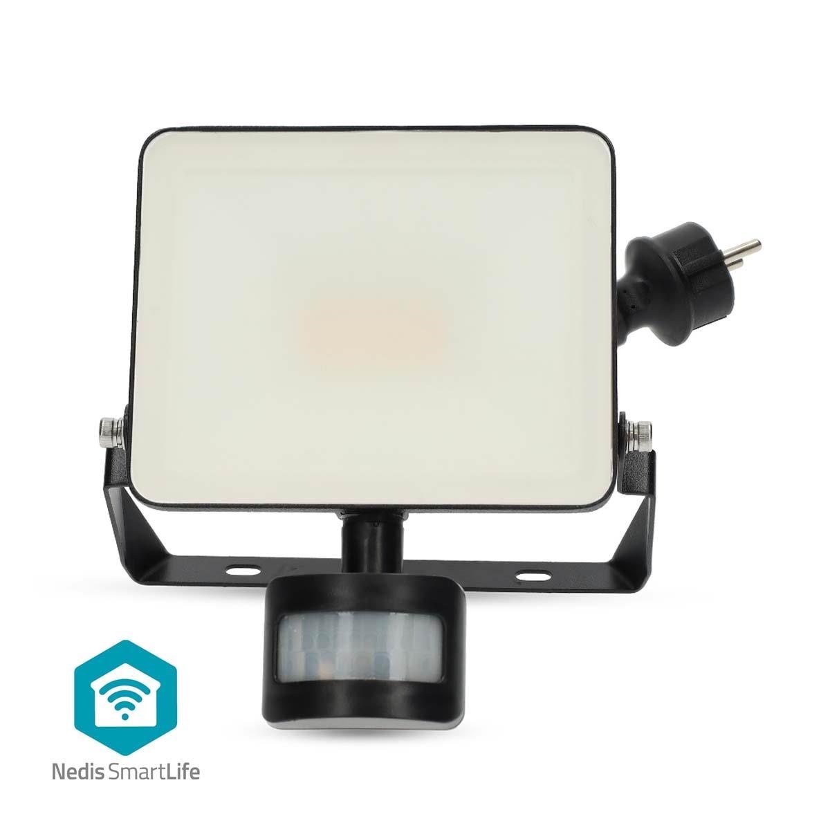 Nedis Smartlife udendørs lys Bevægelsesføler 1620 lm Wi-Fi 20 W Varm til kølig hvid 3000 - 6500 K Aluminium Android / IOS Smart Home WIFILOFS21FBK