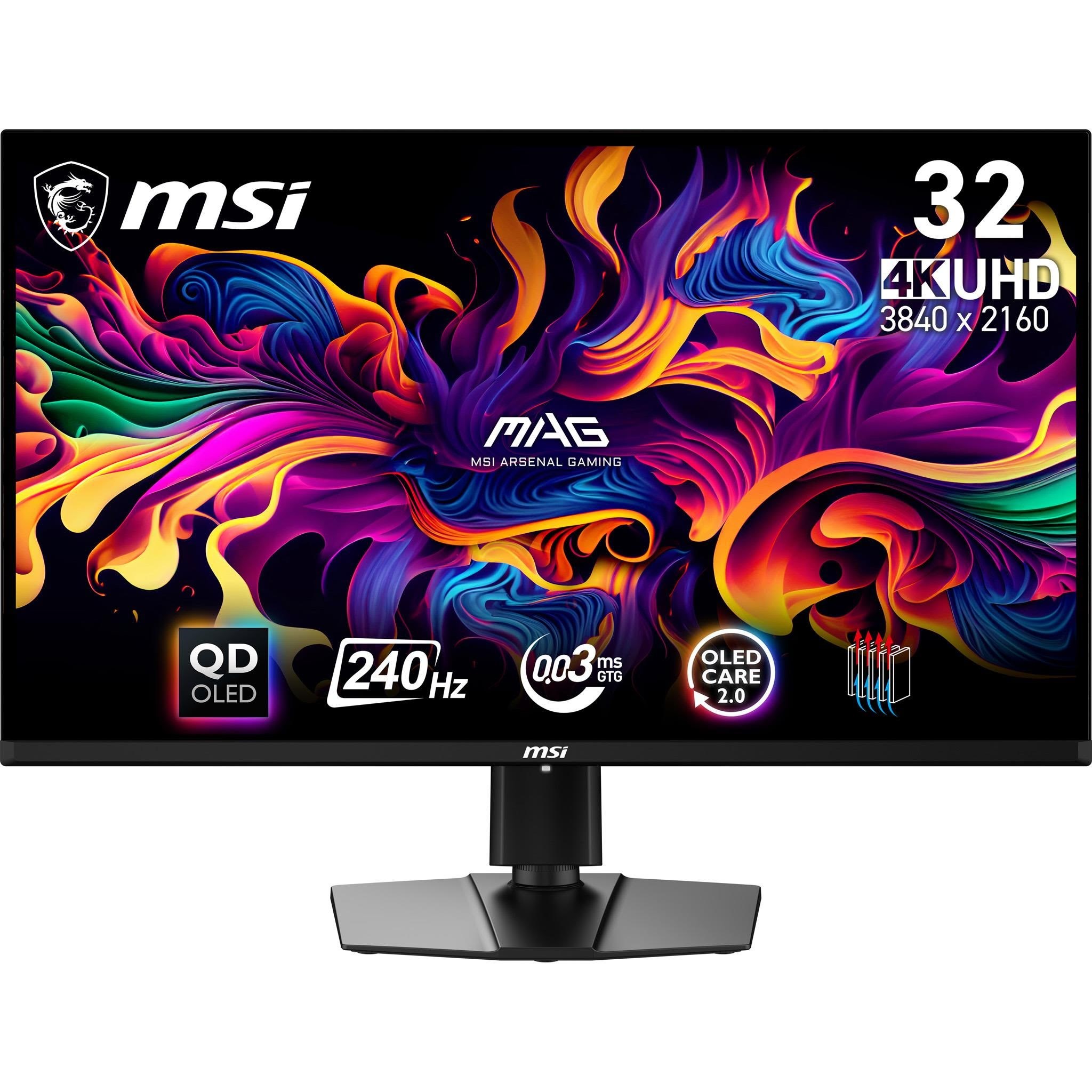 31.5" MSI MAG 321UPX QD-OLED - 3840x2160 (4K) - 240Hz - QD-OLED Computerskærm Black