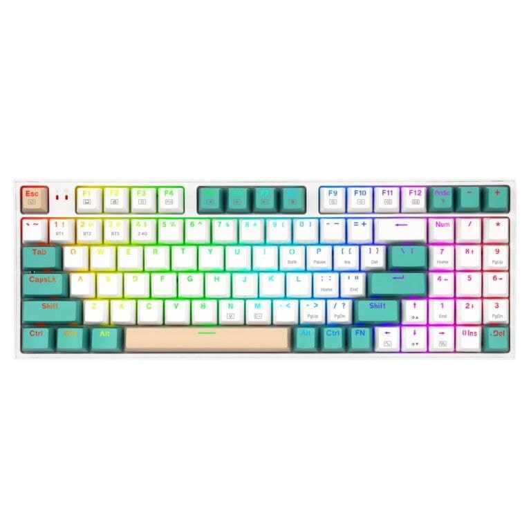 REDRAGON K643GWC-RGB-PRO Veigar Pro keyboard - Gaming Tastatur - Amerikansk engelsk - Hvid Tastatur K643WGC-RGB-PRO