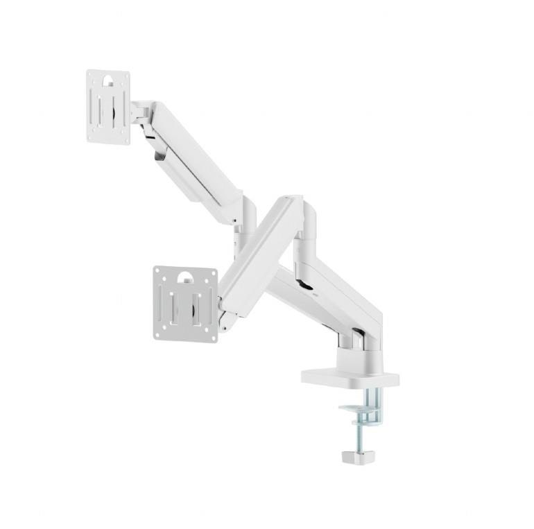Gembird Desk mounted adjustable double monitor arm 17"-32" - Hvid Skærmholder MA-DA2-06-W