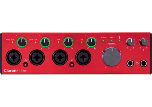 Focusrite Clarett+ 4Pre - 18 in / 8 out USB-C audio interface with analog air-circuit Musikinstrument 571721