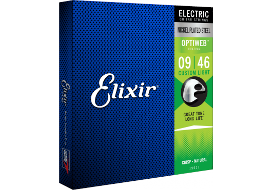 Elixir Strings 19027 - Nikkelbelagt stål - Elektriske strenge - Optiweb - Custom Light (09-46) Musikinstrument CEL 19027