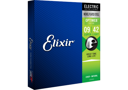 Elixir Strings 19002 - Nikkelbelagt stål - Elektriske strenge - Optiweb - Super Light (09-42)