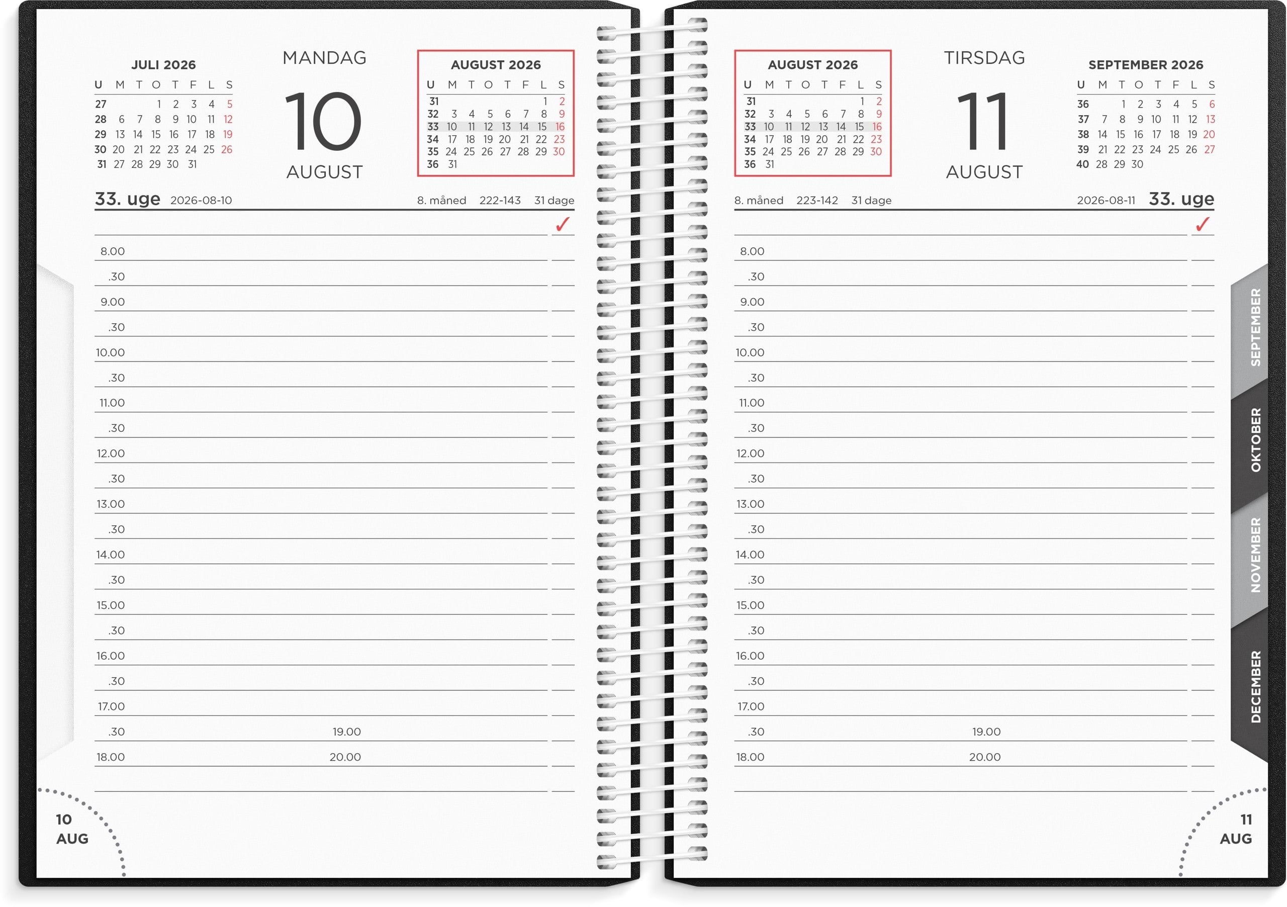 Mayland Dagkalender sort PP-plast 2026 Kalender 16210000