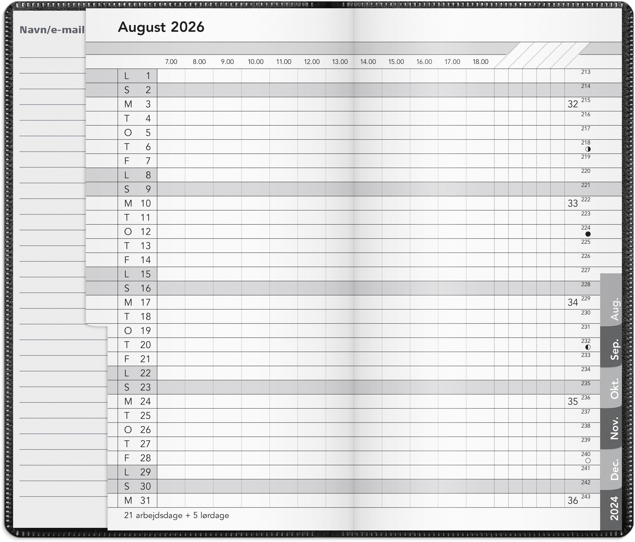 Mayland Basic månedskalender sort PP-plast 2026 Kalender 16090100