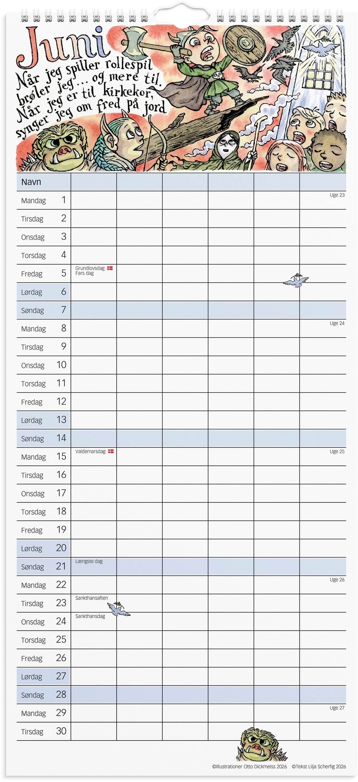 Mayland Familiekalender Otto Dickmeiss & Lilja Scherfig 2026 Kalender 16066100