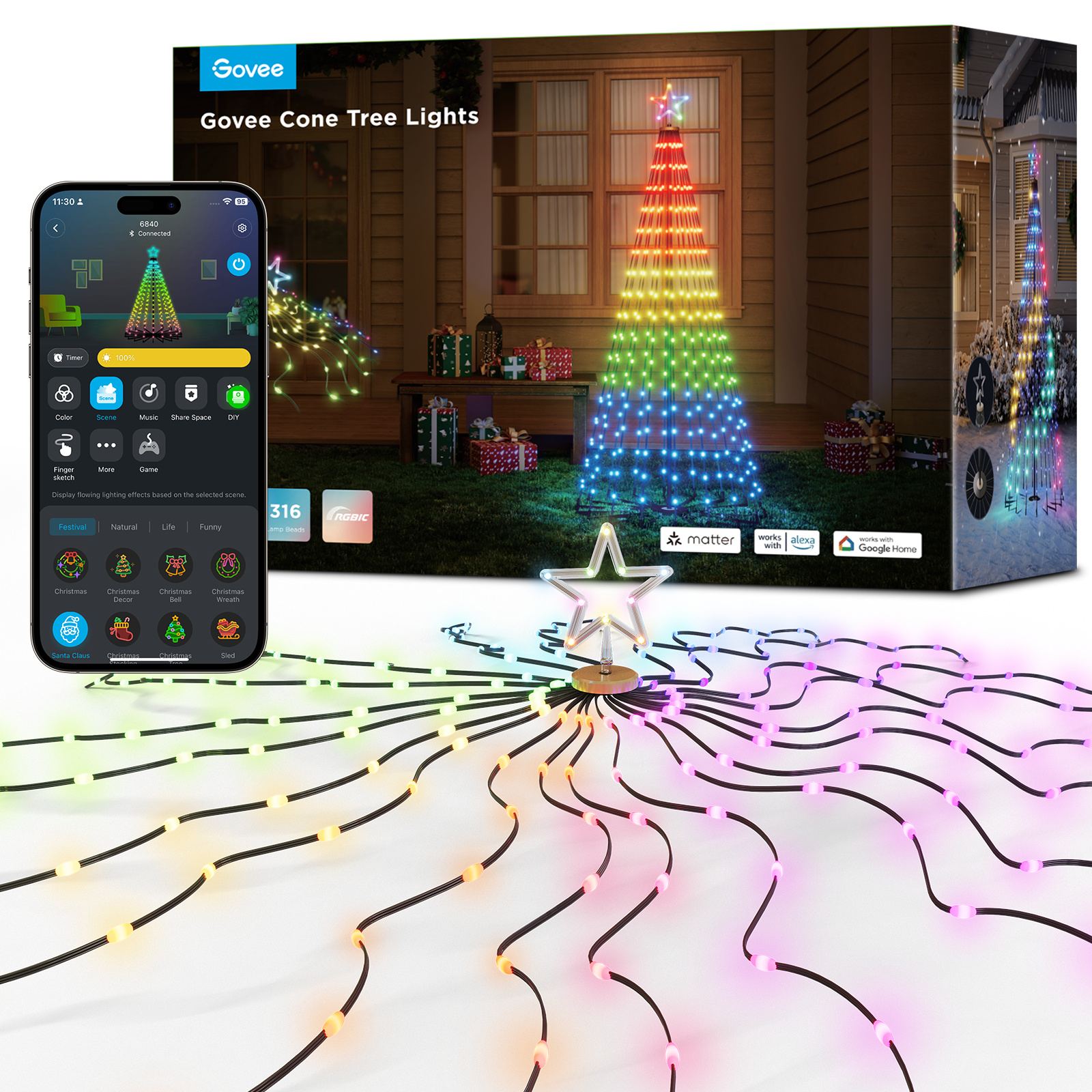 Govee Cone Tree Lights Smart Home H6840311