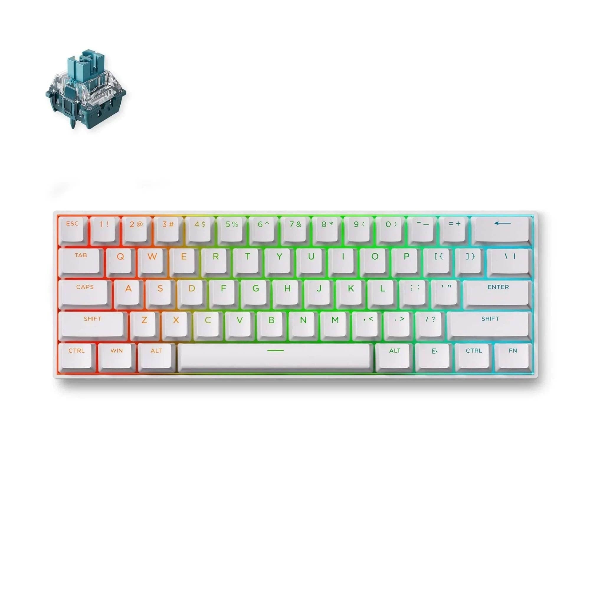 MCHOSE Ace 60 Pro TTC Uranus Magnetic Hall Effect - Gaming Tastatur - Uden Numpad - Amerikansk engelsk - Hvid Tastatur Ace60-7A