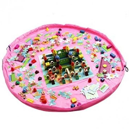 Pro Legetæppe & Opbevaringspose til Lego og Legetøj - Pink Gadget P103