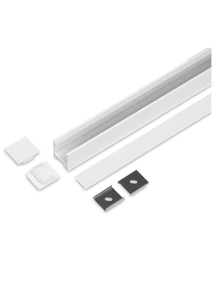 Light Solutions Aluminiumsprofil - Model L - 20mm LED strip - Hvid Smart Home 5714255011159