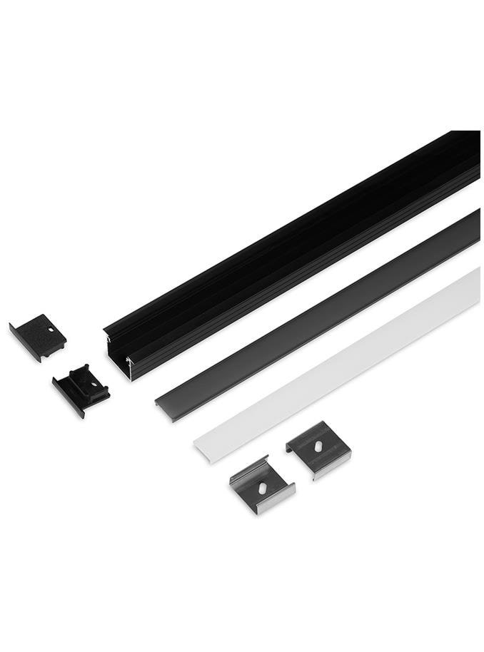 Light Solutions Aluminiumsprofil - Model L (Indbyg) - 20mm LED strip - Sort Smart Home 5714255011197