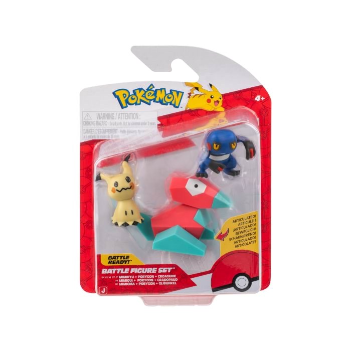Pokemon BATTLE FIGURE 3 PK MIMIKYU/PORYGON/CROAGUN Pokemon PKW4091