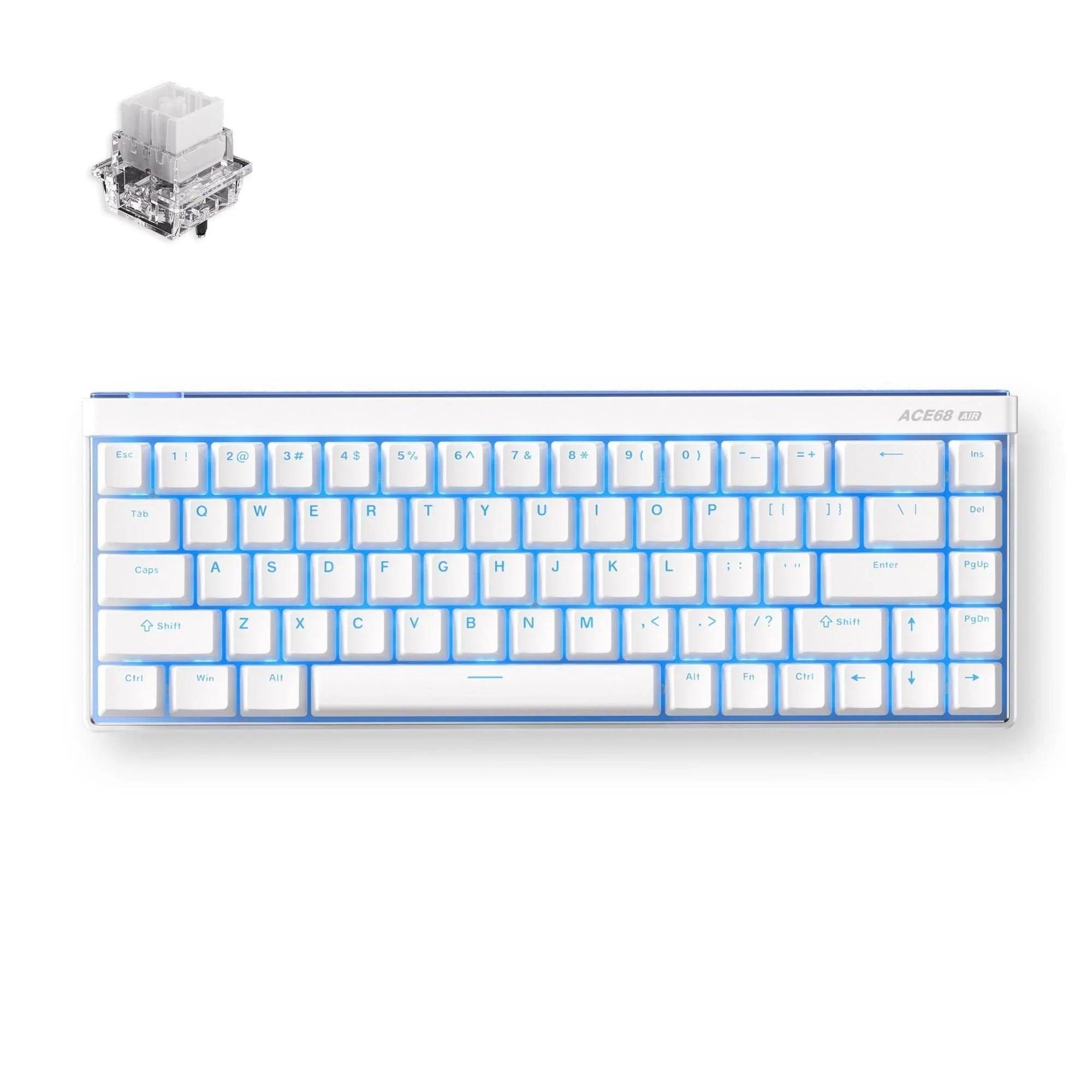 MCHOSE Ace 68 Air Mount Tai Magnetic Hall Effect - Gaming Tastatur - Uden Numpad - Amerikansk engelsk - Hvid Tastatur MC-Ace68Air-9