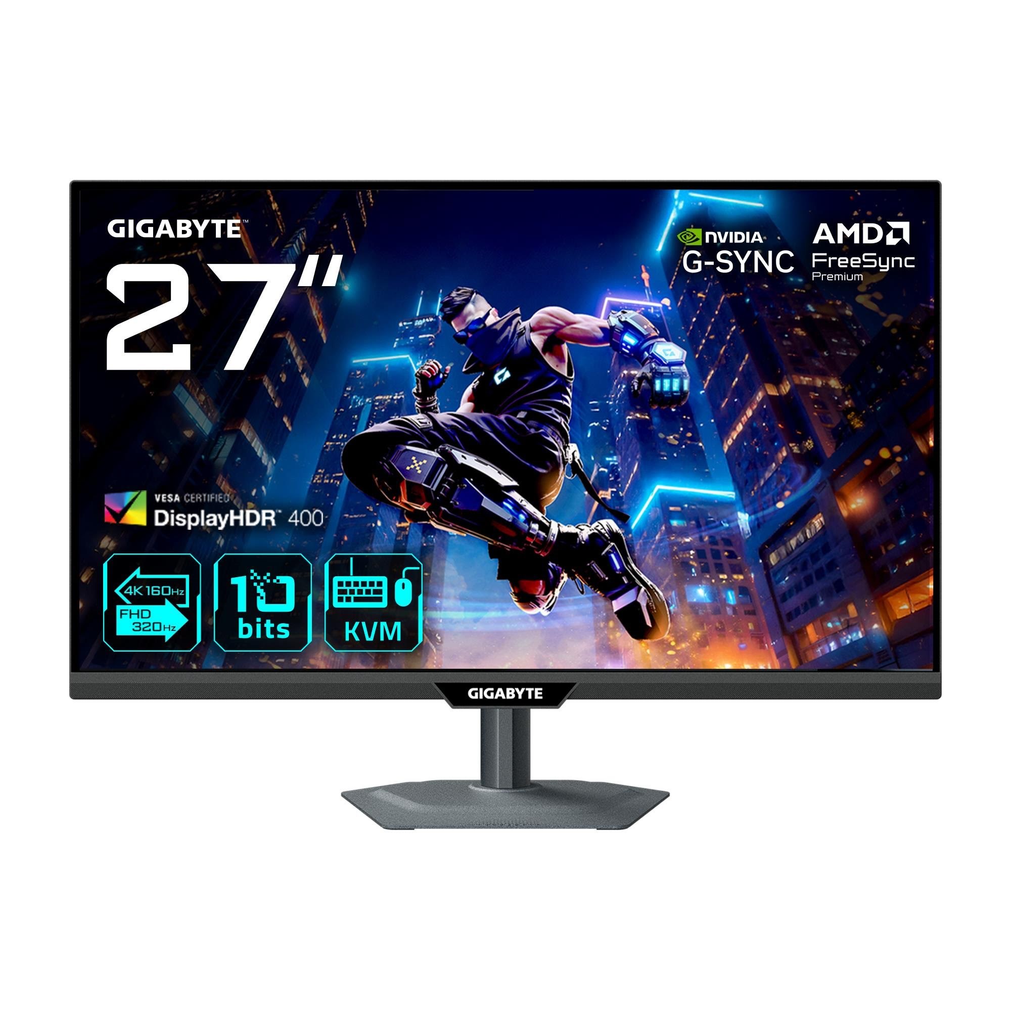 27" GIGABYTE M27UP - 3840x2160 (4K) - 160Hz - IPS - 18W USB-C Computerskærm Black