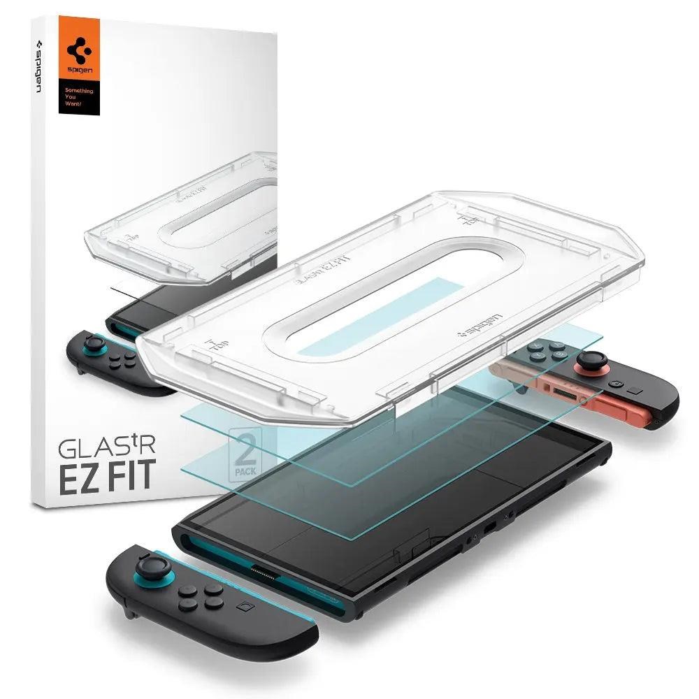 Spigen Glass tR EZ Fit 2 Pack - Nintendo Switch 2 - Miscellaneous Tilbehør til spillekonsol - Nintendo Switch 2 Spil Tilbehør AGL10156