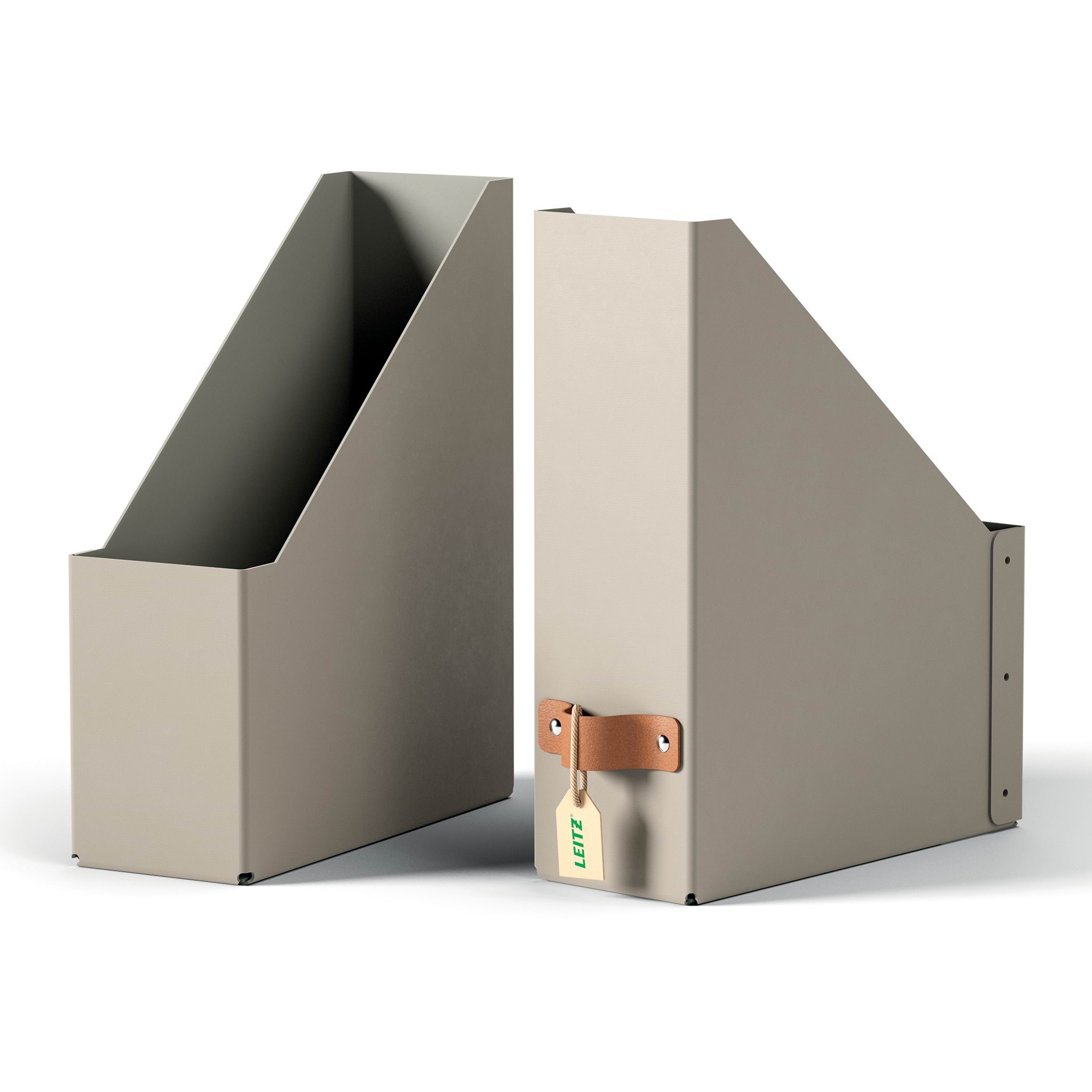 Leitz Puro tidsskriftsamler, 100 % recirkuleret karton, pakke med 2 stk, beige