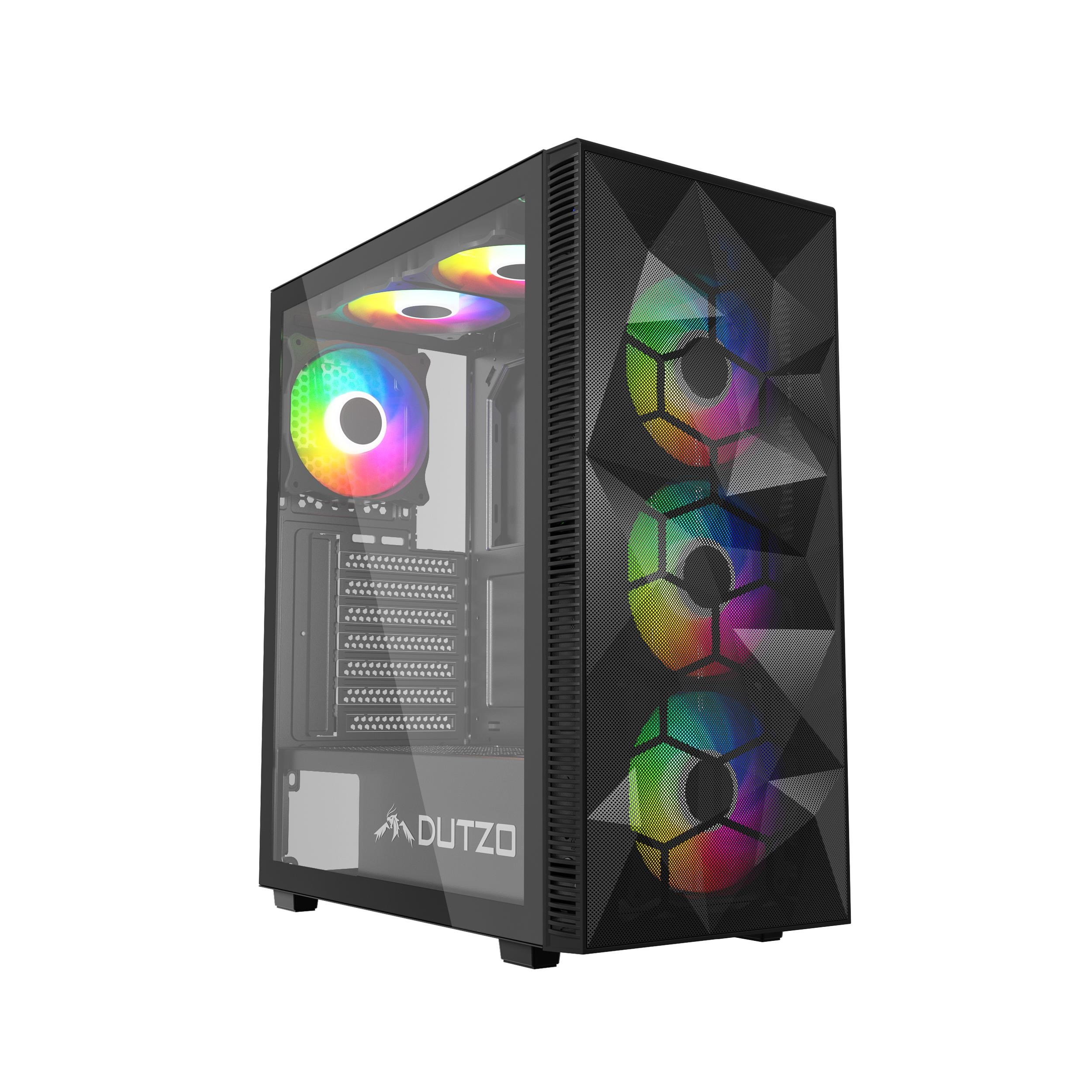 DUTZO C331 PWM ARGB - Kabinet - Miditower - Sort Kabinet C331PWMARGB-B