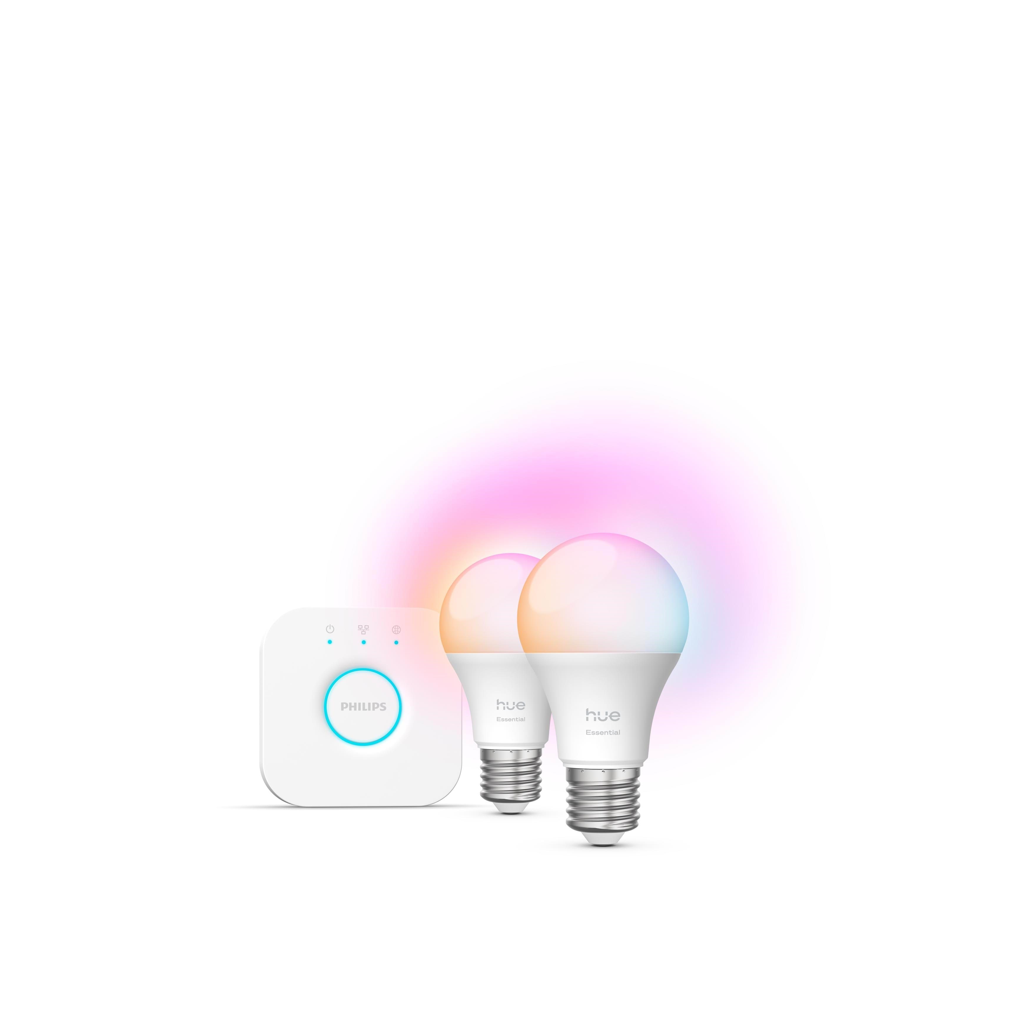 Philips Hue Essential startsæt: 2 x E27 pærer + Bridge Smart Home 929004235409