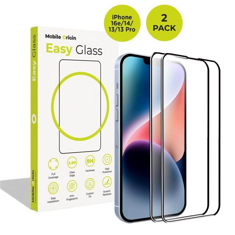 Mobile Origin EasyGlass iPhone 17e/16e/14/13/13 Pro - 2 pack Beskyttelsesglas FRL-EG-i14-2pk