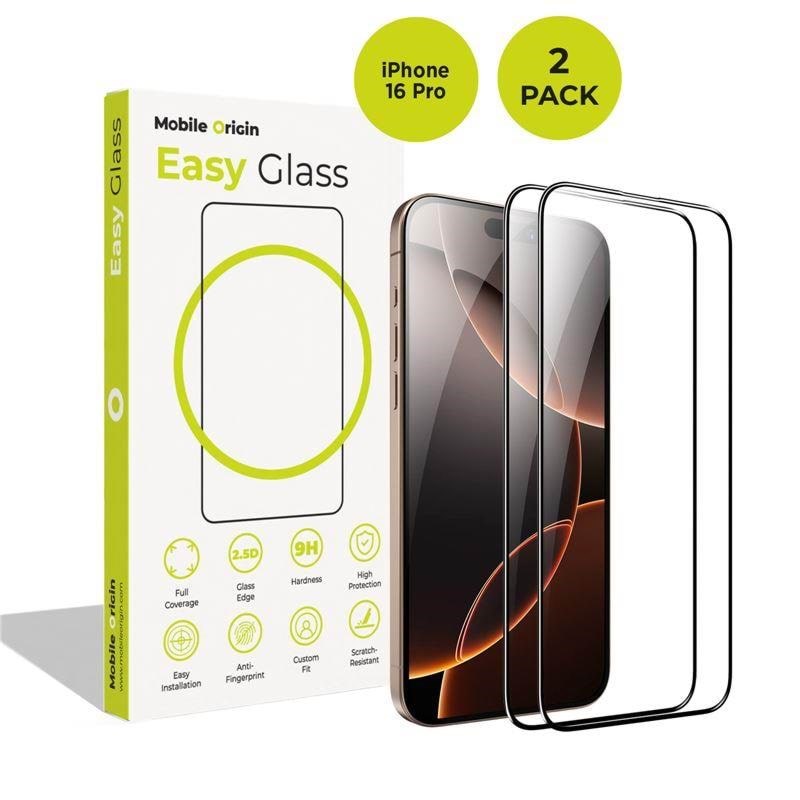 Mobile Origin EasyGlass iPhone 16 Pro - 2 pack Beskyttelsesglas FRL-EG-i16Pro-2pk