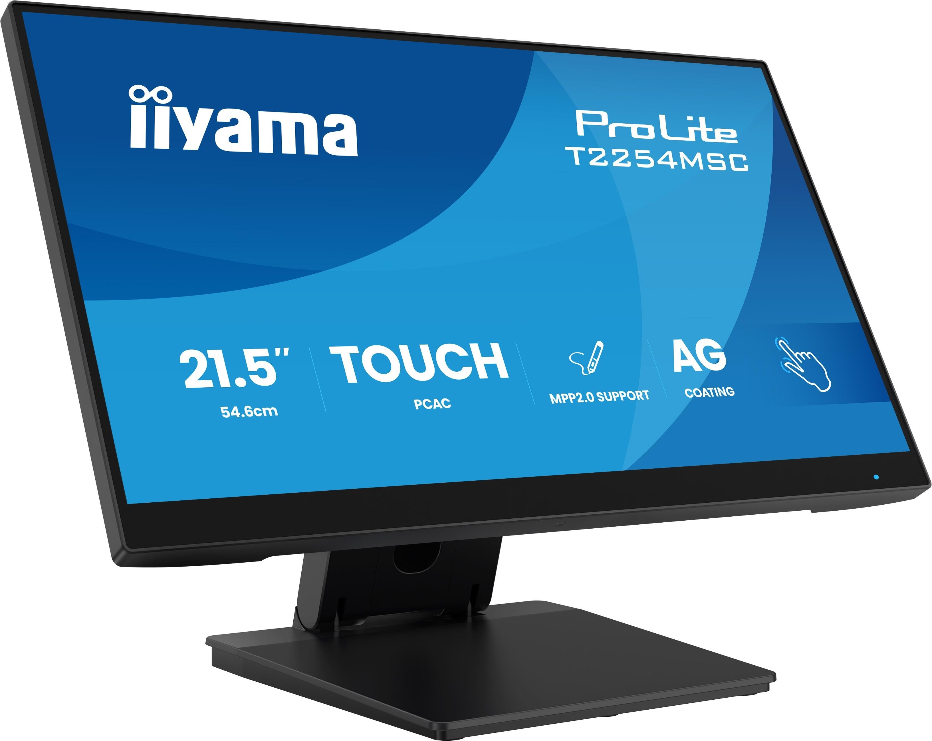 21" iiyama ProLite T2254MSC-B2AG - 1920x1080 (FHD) - 100Hz - IPS Computerskærm Black